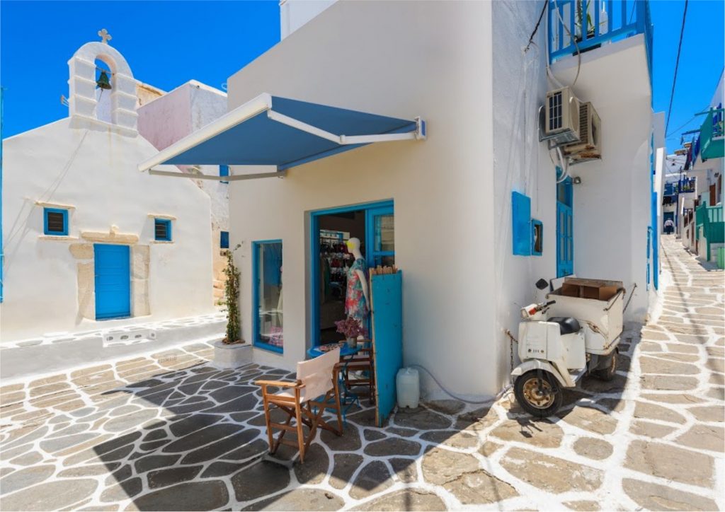 toldo de diseño azul