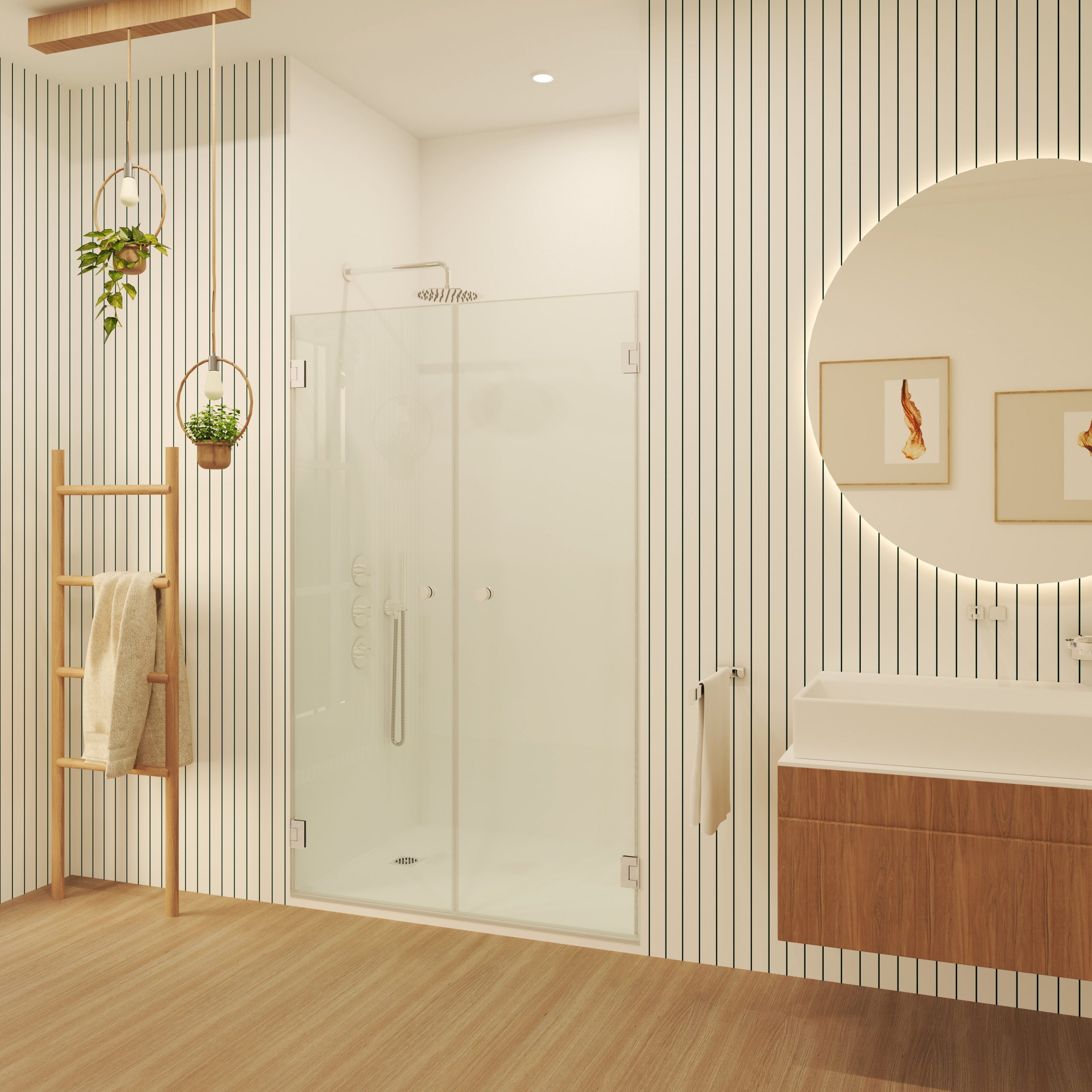 Mampara frontal dos hojas abatibles